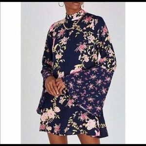 Free people tate tunic flare sleeve floral midnight combo NWT Bloomcore fairy